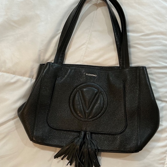 Valentino Tassel Tote, Pebble Leather Classic Shoulder Bag - Picture 4 of 13